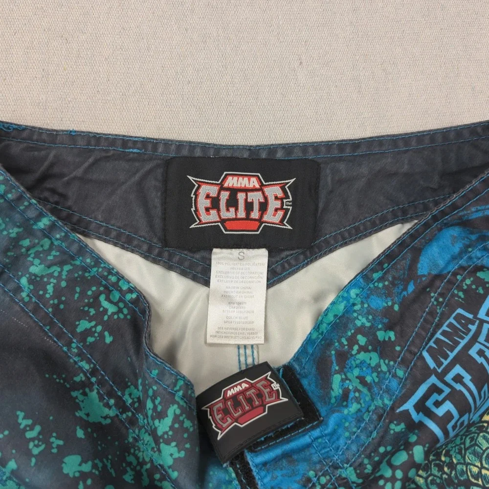 MMA Elite Swim Shorts Small Green Graphic AOP